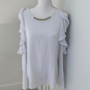 MICHAEL Michael Kors Elegant White Ruffle Blouse